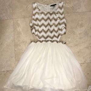 Forever21 White and Gold Dress
